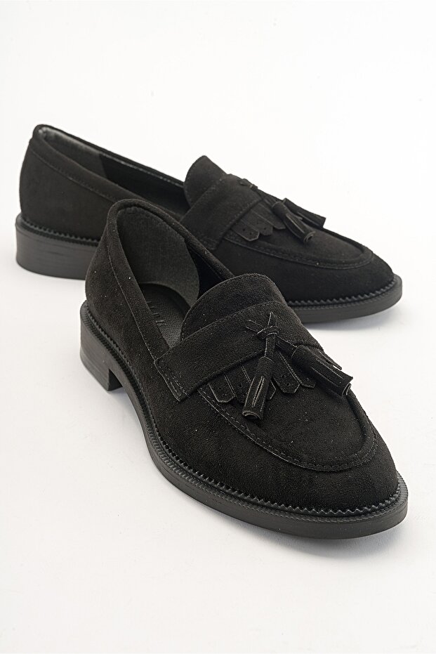 LILY Black Suede Women's Loafer