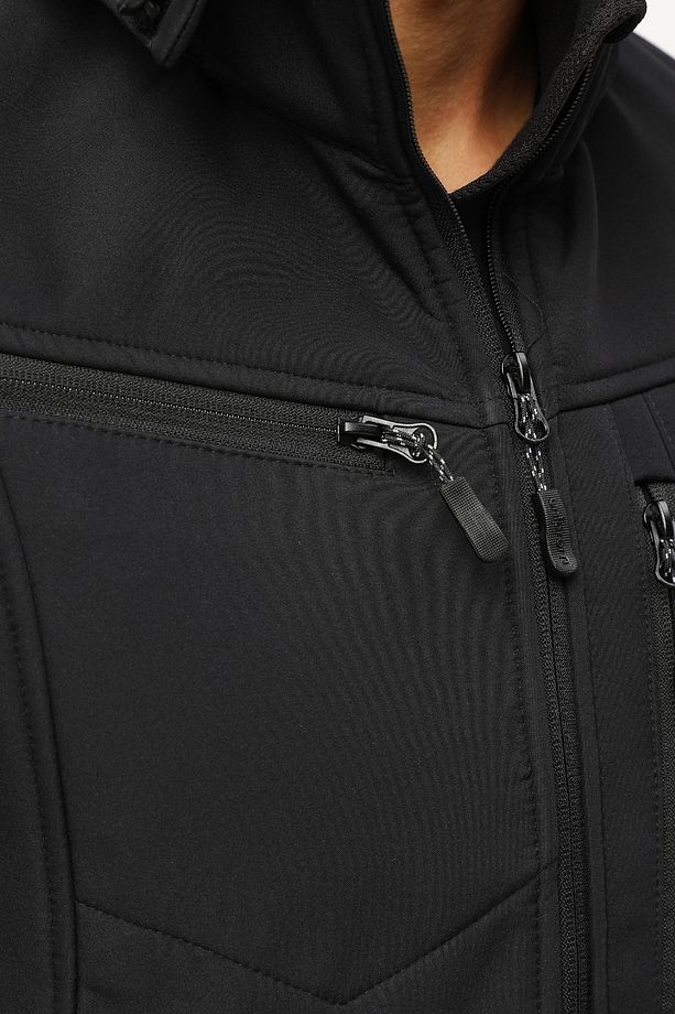 Taktikal Softshell Mont Kollar ve Kapşon Çıkabilir Erkek Siyah - 6
