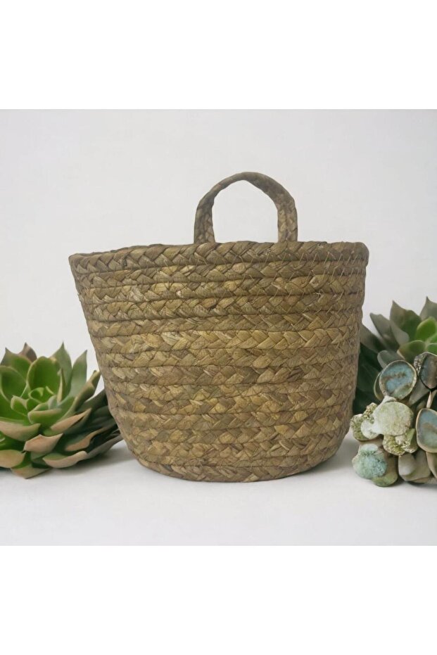 T. Concept Rattan Wicker Decorative Basket - Single Handle, Thread and Multi-Purpose, Hanger Basket Large - 4