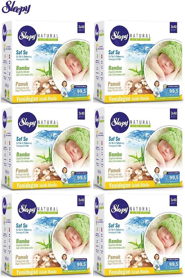 Islak Havlu Mendil Yenidoğan Naturel Bambu 18 Li Set 720 Yaprak - 3