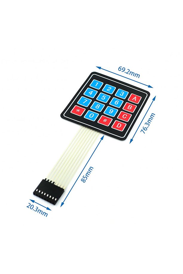 4 X 4 Matrix Membran Keypad 16 Buton Tuş Takımı Keyboard Klavye Alarm Şifre Kilit - 7