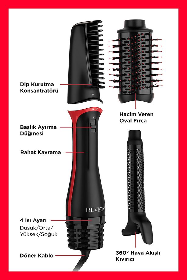 One Step Blow Dry 3’ü 1 Arada Saç Kurutma Makinesi ve Şekillendirici RVDR5333E - 7