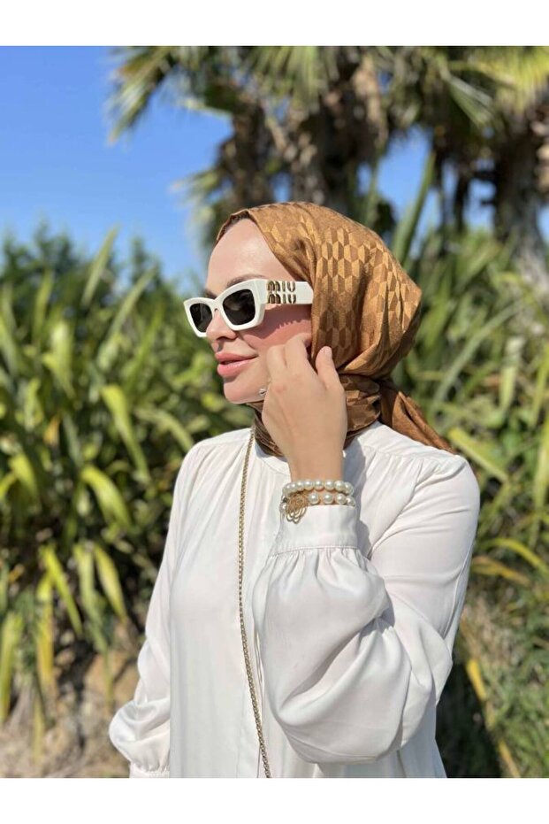 شال جاكار حريري بنمط رغوة العسل
