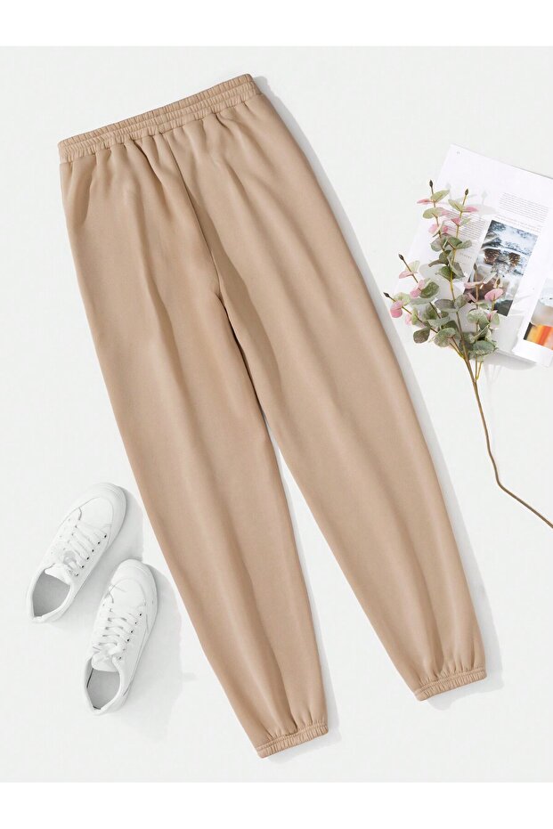 Solid Elastic Waist 4 Mevsim Eşofman - 2