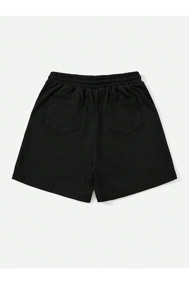 Coolane Letter Graphic Drawstring Waist Şort - 2