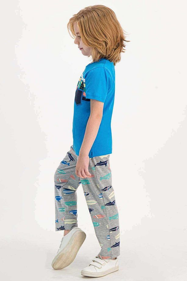 Sharks Cobalt Erkek Çocuk Pijama Takımı - 2