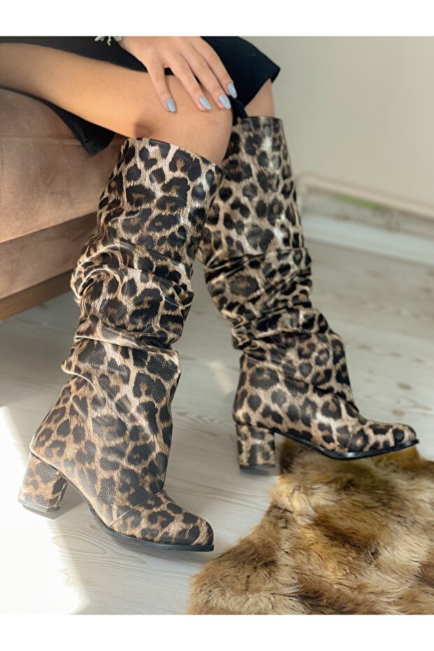 حذاء PUSI LEOPARD منفوش تحت الركبة - 4