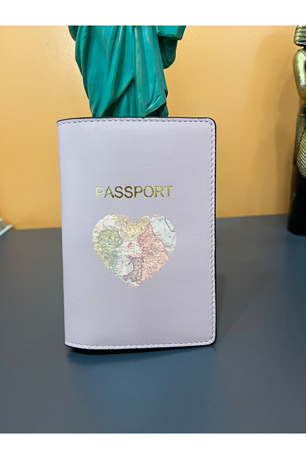 Cartoon themed leather passport cover