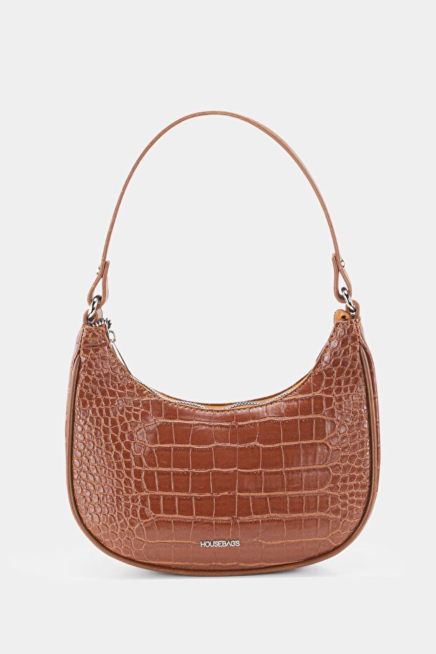 Women's Tan Crocodile Oval Shoulder Bag 240