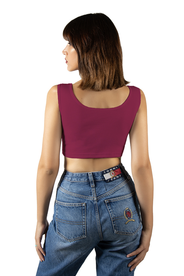 قميص داخلي قصير بحزام عريض باللون الفوشيا - 3