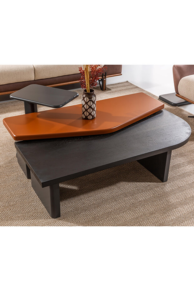 Zenn Meşe Modüllü Üçlü Orta Sehpa - 3