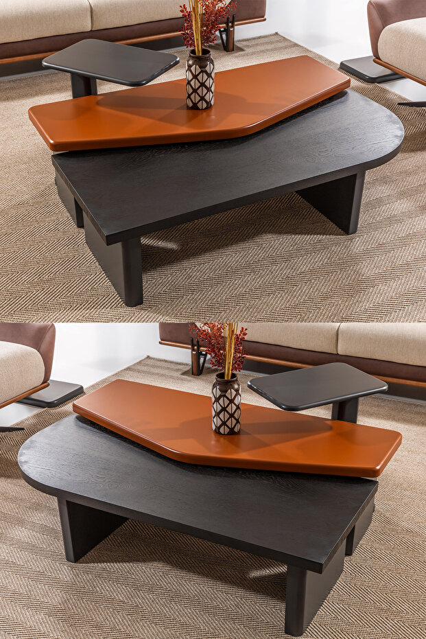 Zenn Meşe Modüllü Üçlü Orta Sehpa - 1