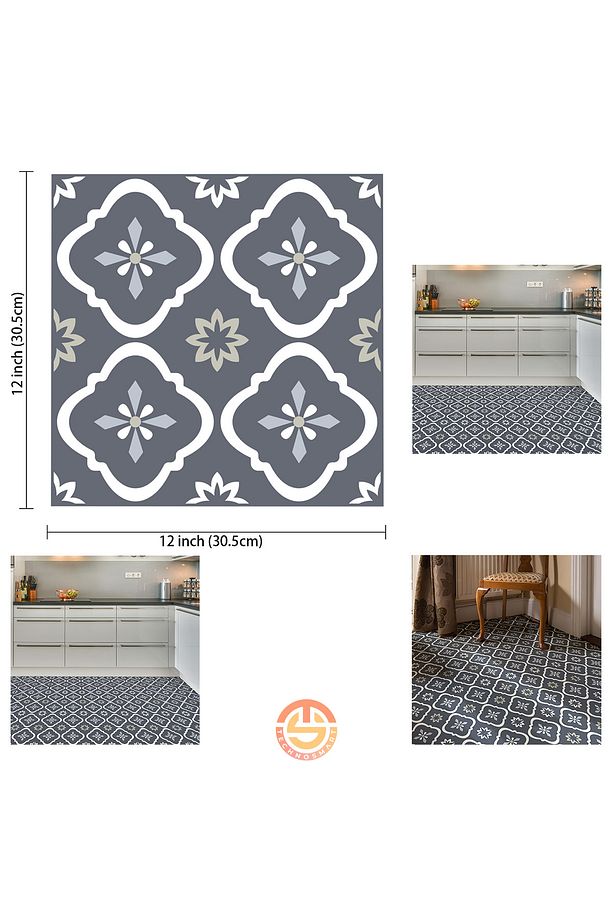 1adet 30cm×30cm Kendinden Yapışkanlı Lvt Zemin Ve Duvar Kaplama Mutfak Banyo Sticker - 6