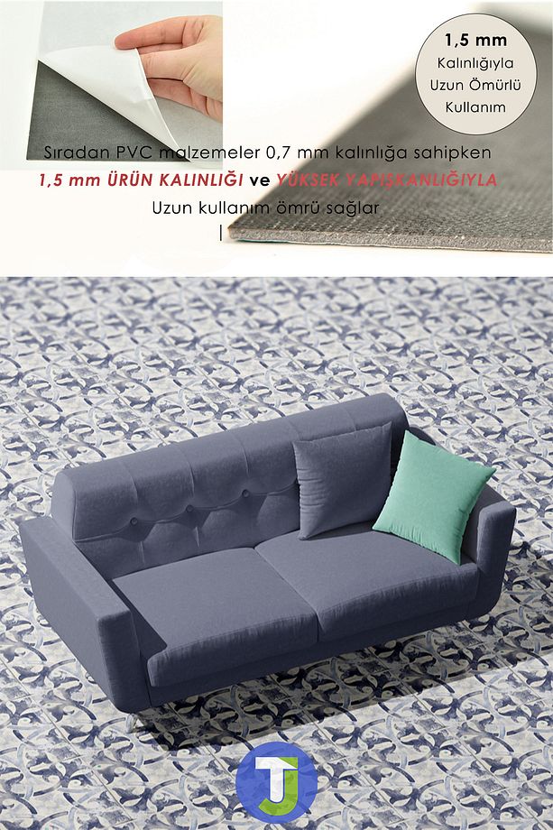 1adet Kendinden Yapışkanlı Modern Tasarımlı Mutfak Banyo Zemin Duvar Kaplama Pvc 30cm×30cm - 6