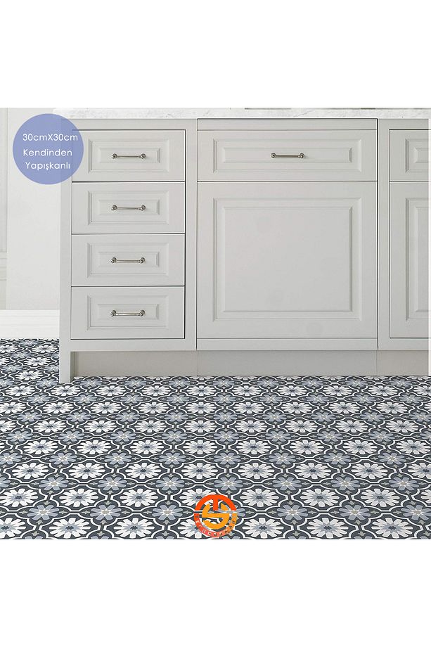 1adet 30cm×30cm Kendinden Yapışkanlı Lvt Zemin Ve Duvar Kaplama Mutfak Banyo Sticker - 3