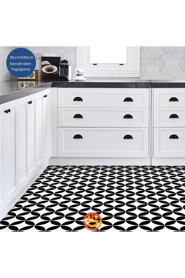 1adet 30cm×30cm Kendinden Yapışkanlı Lvt Zemin Ve Duvar Kaplama Mutfak Banyo Sticker - 4