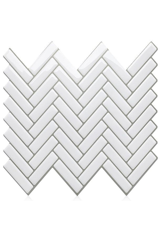 1adet 3d Kendinden Yapışkanlı 30cm×30cm Kaplama Balıksırtı Beyaz Duvar Mutfak Banyo - 1