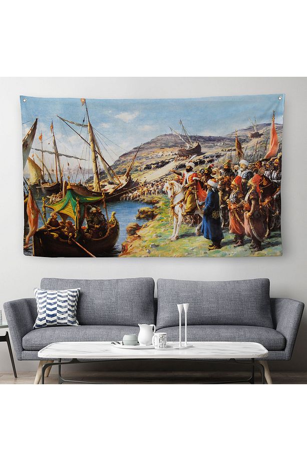 Fatih Sultan Mehmet'in İstanbul Kuşatması, Gemileri Karadan Yürütme Duvar Örtüsü-Halısı-6616 - 1