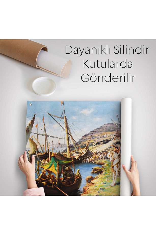 Fatih Sultan Mehmet'in İstanbul Kuşatması, Gemileri Karadan Yürütme Duvar Örtüsü-Halısı-6616 - 5