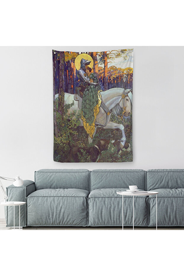 Princess and Prince on a White Horse Wall Cloth - Rug-6268