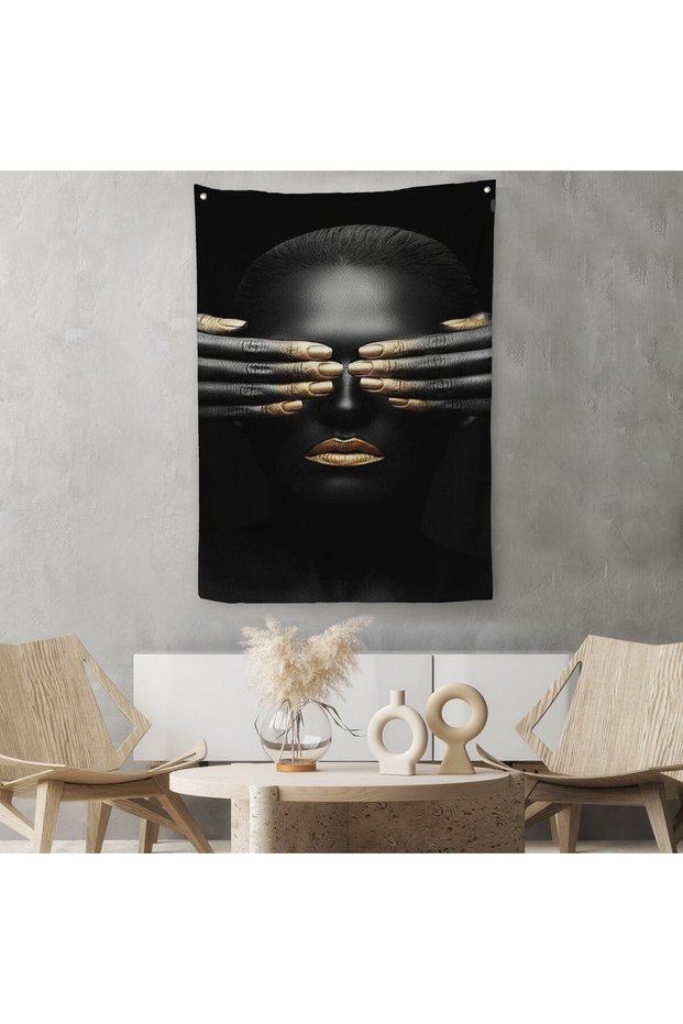 African Woman Wall Art, African Girl Wall Cloth - Rug-5216