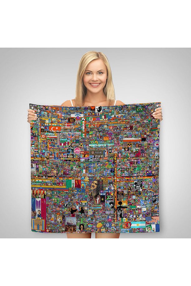 Reddit R/place Kanvas Duvar Örtüsü Halısı Elraenn Twitch Duvar Örtüsü Reddit Savunma Hattı -5173 - 2