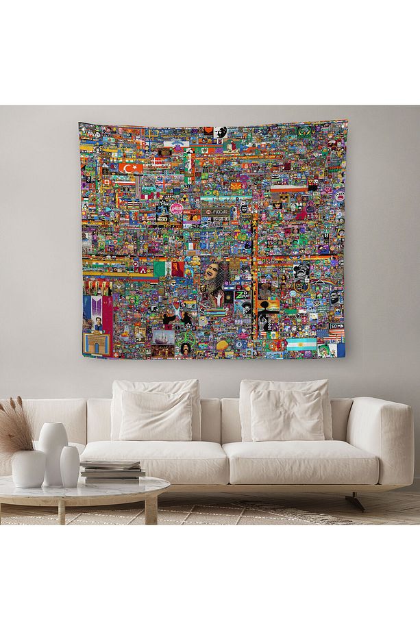 Reddit R/place Kanvas Duvar Örtüsü Halısı Elraenn Twitch Duvar Örtüsü Reddit Savunma Hattı -5173 - 1