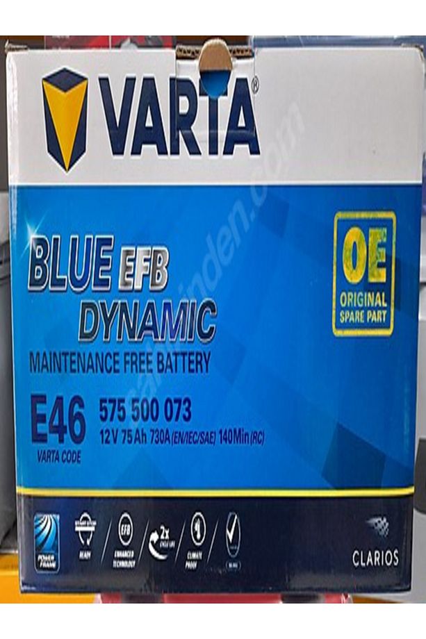 12v 75 Amper E46 Alçak Tip Efb (START-STOP) Akü.!! 2022 Üretim - 2