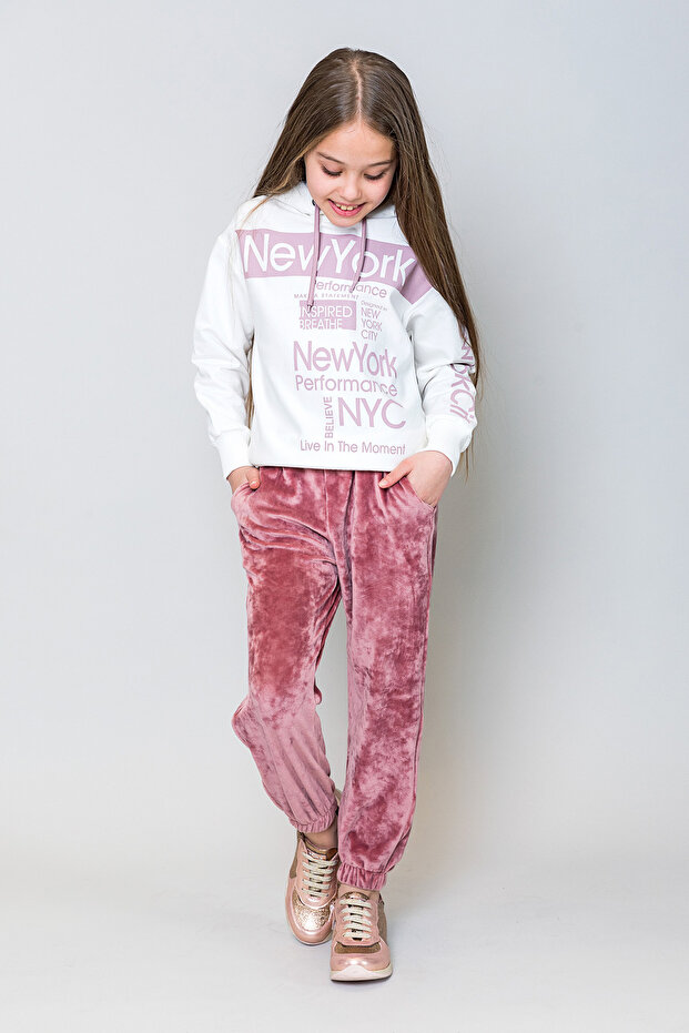 Girl's Velvet Jogger Sweatpants