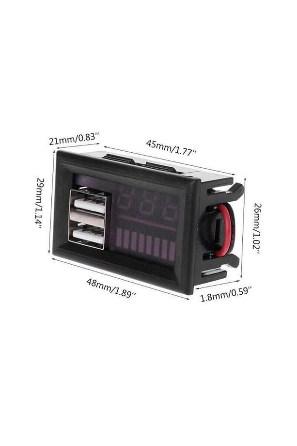 Akü Kapasite Göstergesi Voltmetreli ve USB Çıkışlı - 2