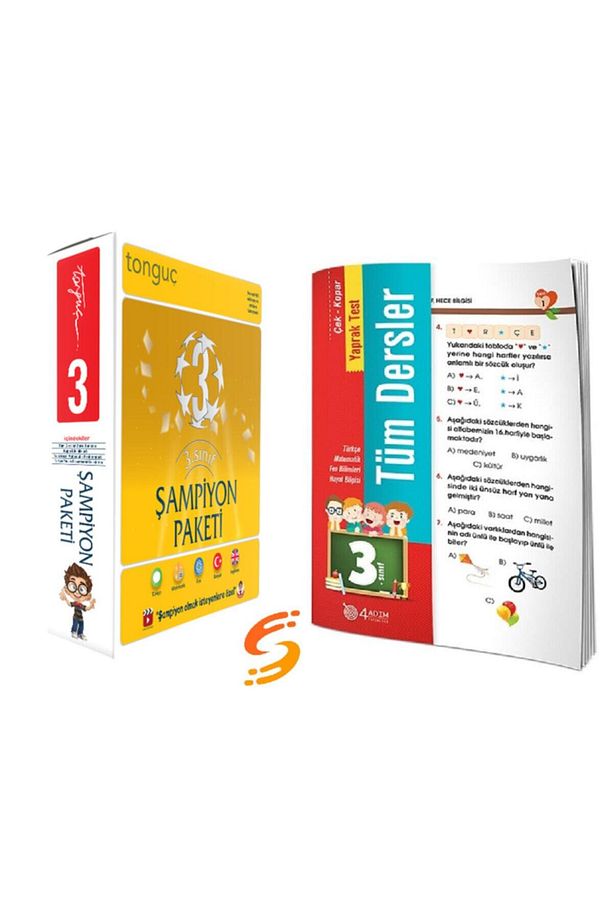3. Sınıf Şampiyon Paketi + 3.sınıf Tüm Dersler Çek - Kopar Yaprak Test - 4 Adım - 1