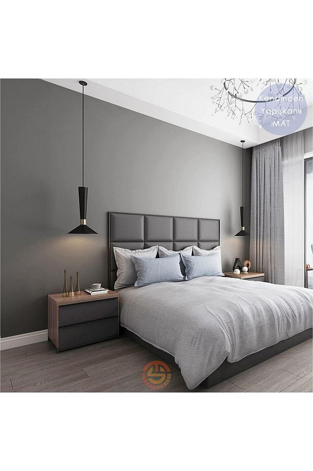 60cm×100cm Kendinden Yapışkanlı Mat Antrasit Duvar Kağıdı Mutfak Dolap Masa Kaplama - 3