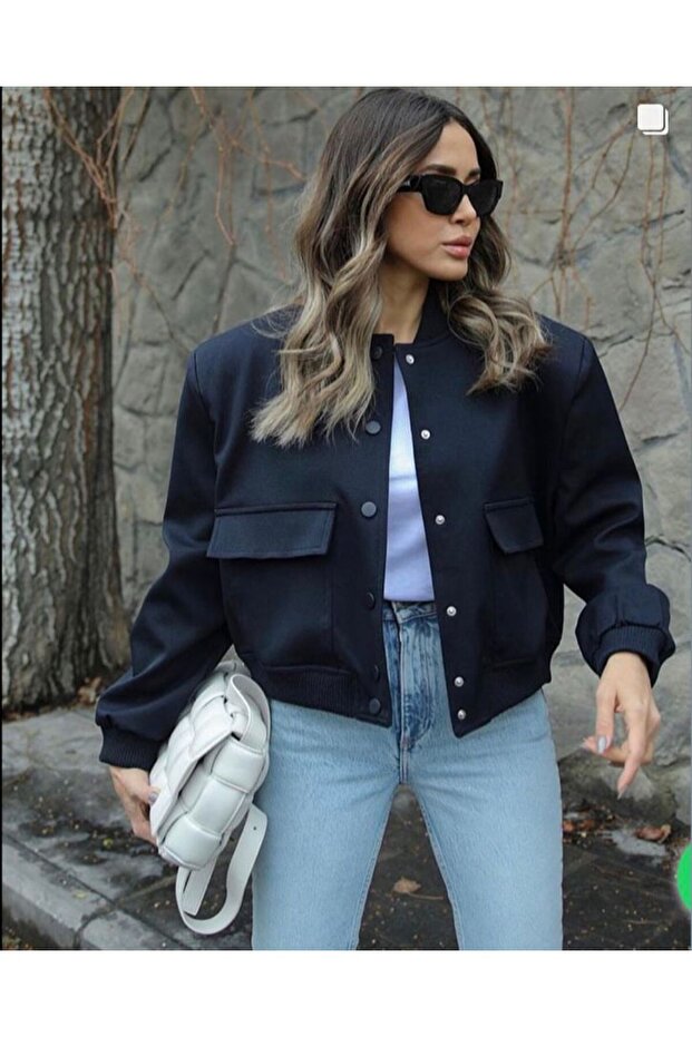 Siyah Bomber Cepli Ceket - 2