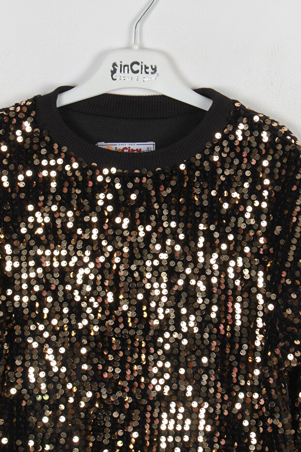 Kız Çocuk Pullu Sweatshirt - 2