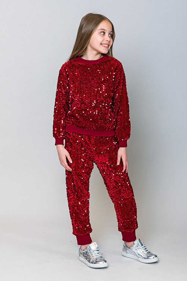 Kız Çocuk Pullu Sweatshirt - 6