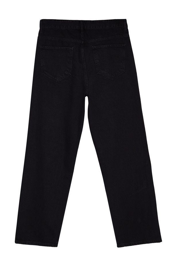 Siyah Smoke %100 Pamuk Baggy Fit Jeans Bol Kot Pantolon TMNAW24JE00027 - 11