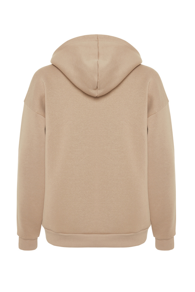 Vizon Kalın İçi Polarlı Oversize/Geniş Kalıp Kapüşonlu Basic Örme Sweatshirt TWOAW24SW00103 - 10