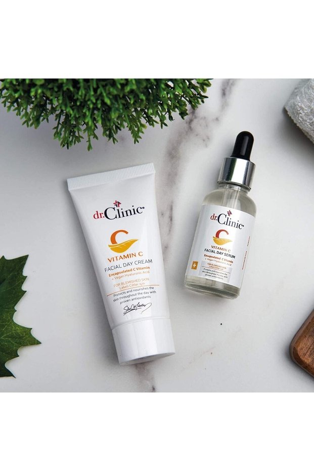 Dr.clinic Vitamin C Serum 30 Ml & Dr.clinic Spotted Skin Vitamin C Cream 50 Ml Double Set