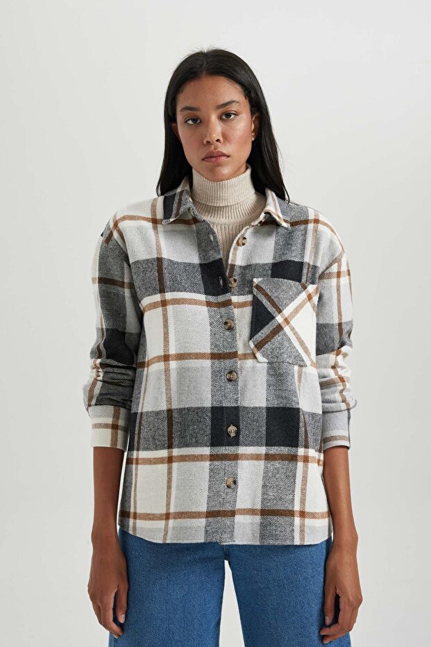 Flanel Uzun Kollu Gömlek R3725az23wn - 3