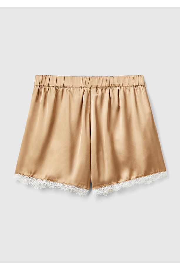 Kadın Taba Dantel Detaylı Pijama Şort - 4