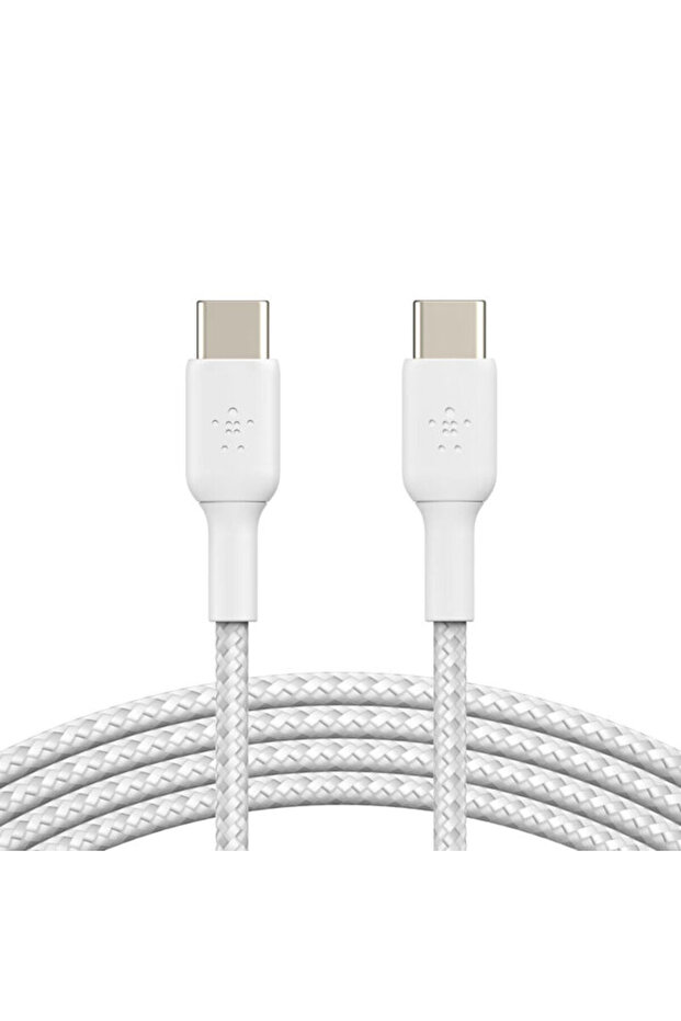 Type-C to Type-C Braided Cable 1 Meter (Double Pack) - White
