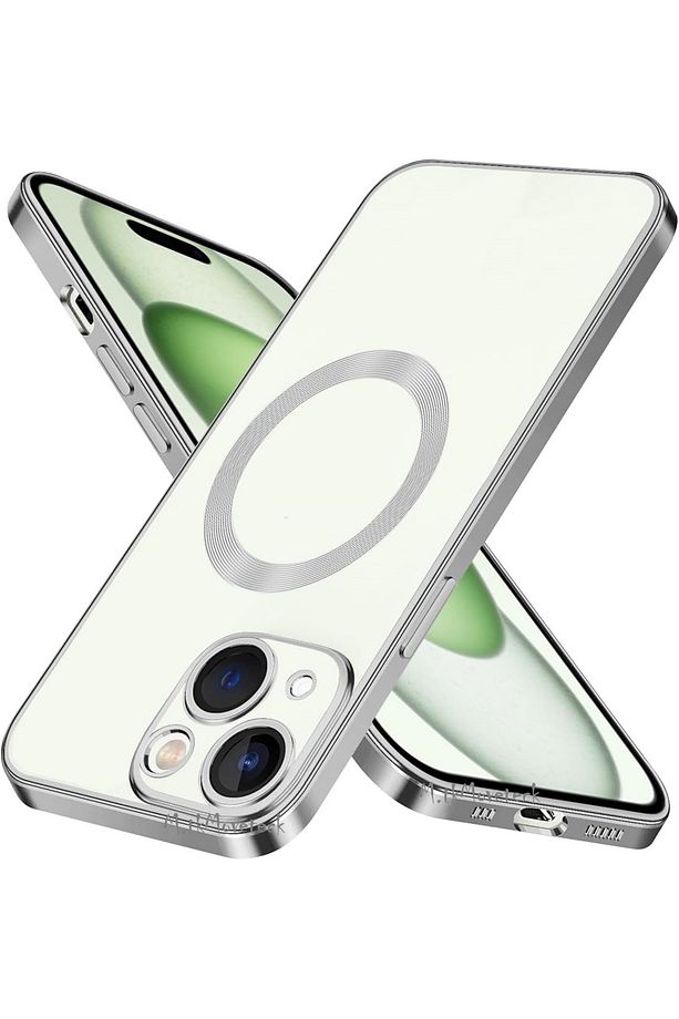 İphone 15 Kılıf Kamera Lens Korumalı Logo Gösteren Arkası Şeffaf Kenarları Renkli Titanium - 1