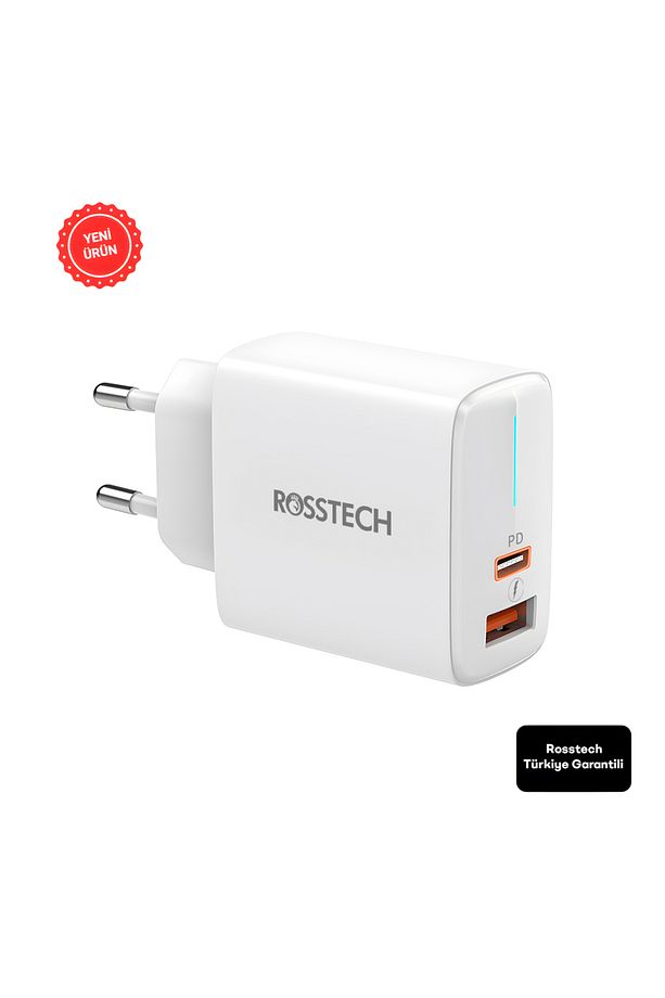 20w Pd Led Göstergeli Ultra Hızlı Şarj Adaptörü Usb-C PD 20W + Usb-A Quick Charge 3.0 - 1