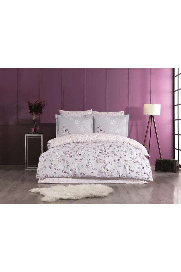 Çift Kişilik Poplin Nevresim Jardin Mor - 1
