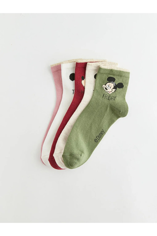 Mickey Mouse Printed Women's Socks 5 Pack