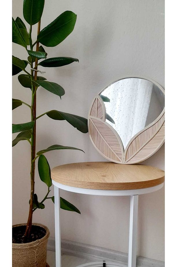 Bambu Rattan Ayna,özel Tasarım Ayna,bohem Hasır Rattan Ayna - 1
