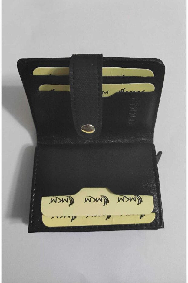 Automatic card holder - plaid - snap - 3