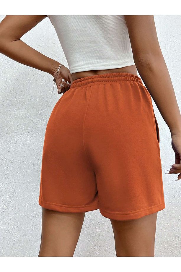 Drawstring Waist Slant Pocket Şort - 2