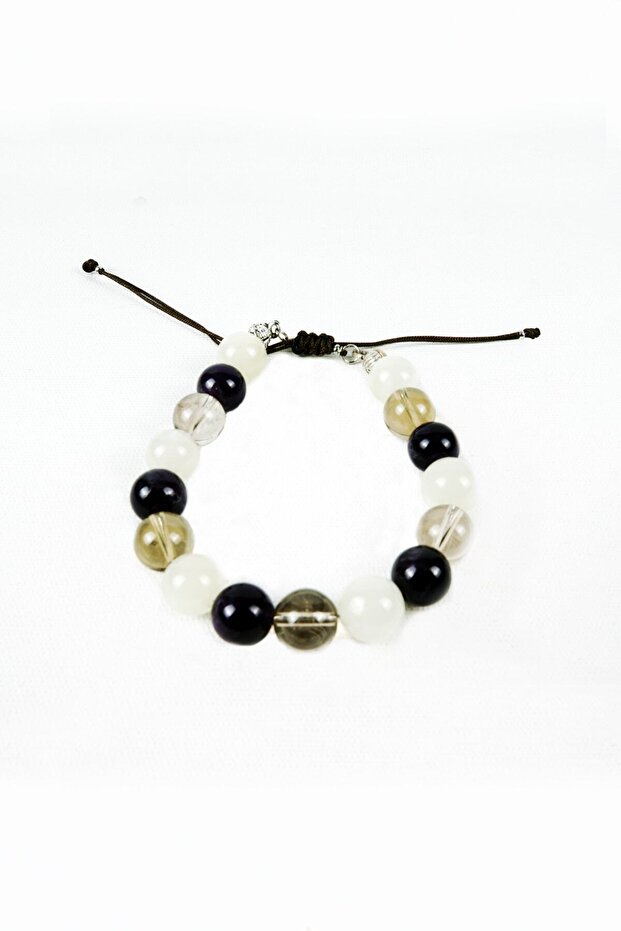 Natural Stone Sleeping Bracelet (moonstone, Smoky Quartz, Amethyst)