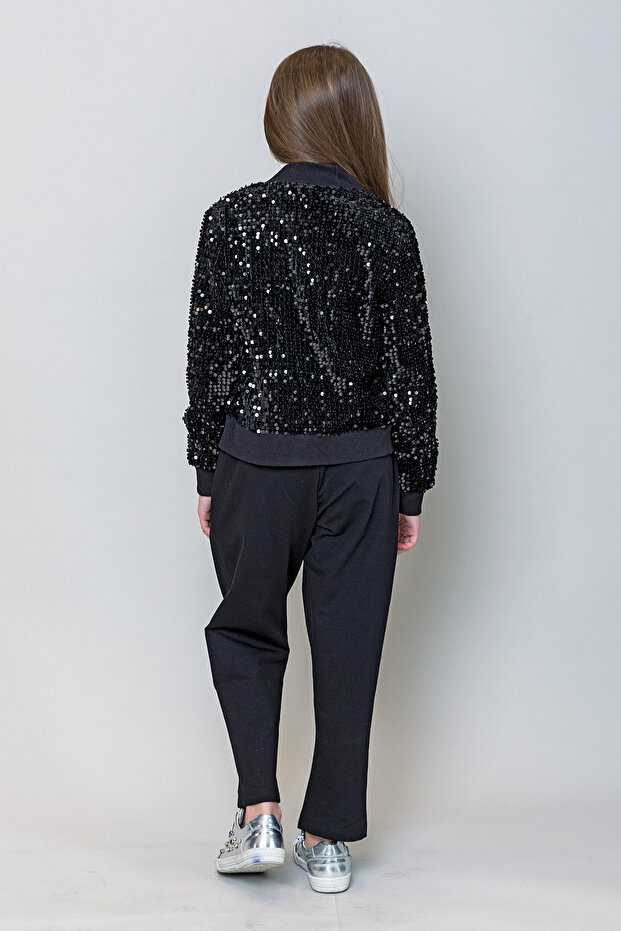 Kız Çocuk Pullu Fermuarlı Ceket - 6